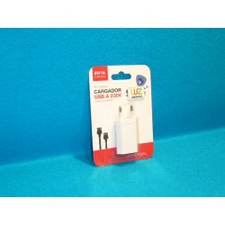 CARGADOR USB A 230 VOLTIOS.